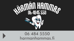 Härmän Hammas Oy hammaslääkäri Vakkuri-Huhtamäki Viola ja Jarkko Huhtamäki logo